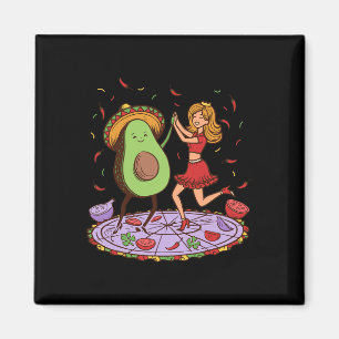 Imã Avocado Dançando Salsa Cinco De Mayo Mexicano Avoc