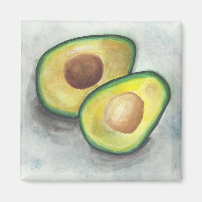 Imã Avocado em Watercolor (Frente)