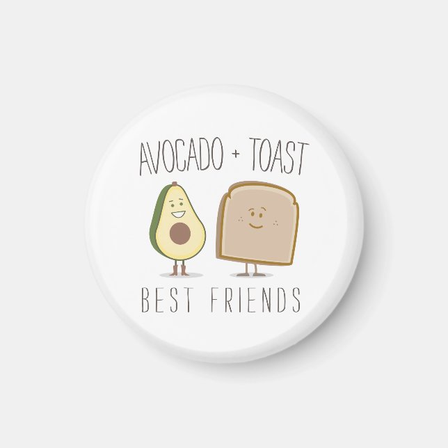 Imã Avocado + Toast Best Friends Engraçado Magnet (Frente)