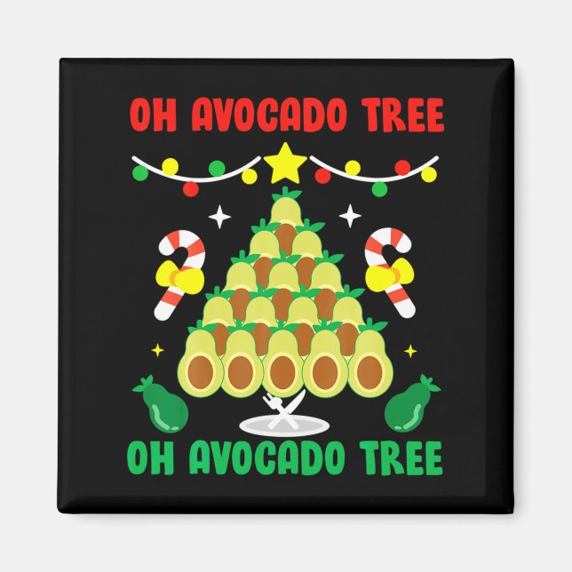 Imã Avocado Tree Funny Food Vegan Christmas Gift  (Frente)