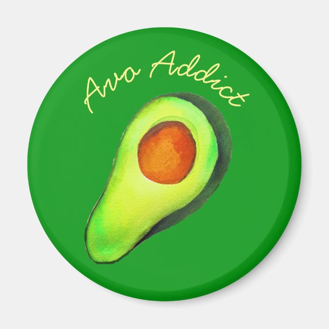 Imã Avocado viciado em arte verde (Frente)