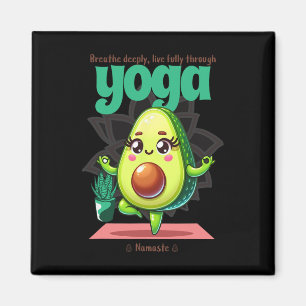 Imã Avocado Yoga Namaste - Fofo Kawaii Fitness e Saúde