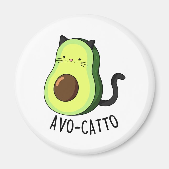 Imã Avocatto Funny Avocado Cat Pun (Frente)