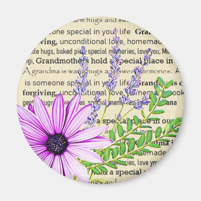 Imã Avós são presentes especiais para a vovó refrigera (Frente)