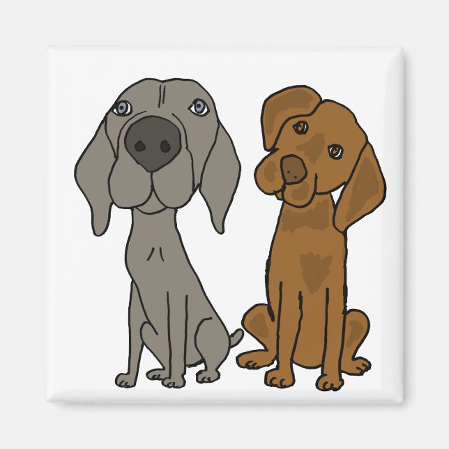 Imã AW- Cartoon Weimaraner e Ponteiro Magnet (Frente)