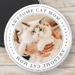 Imã Awesome Cat Mom Since 20XX Classic Simple Photo<br><div class="desc">This simple and classic design is composed of serif typography and add a custom photo.</div>