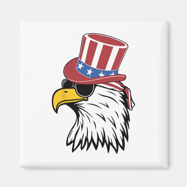 Imã Awsome Patriotic Eagle Usa Tee (Frente)