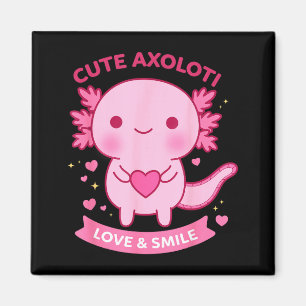 Imã Axolote Adorável Amor & Sorriso Kawaii Coração
