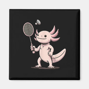 Imã Axolote Jogando Badminton Jogador Peteca Esporte