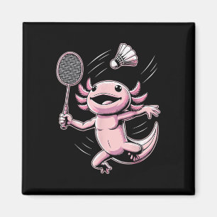 Imã Axolote Jogando Badminton Jogador Peteca Esporte