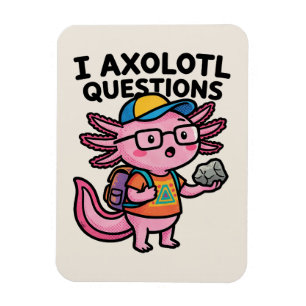 Ímã Axolote Nerd Sarcástico Eu Faço Perguntas de Axolo