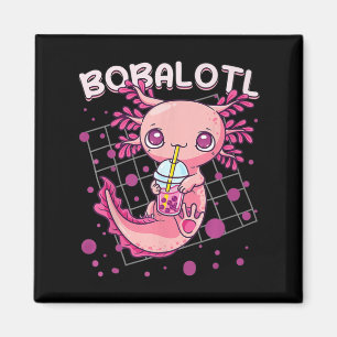 Imã Axolotl Boba Tea Bubble Tea Kawaii Anime Japonês