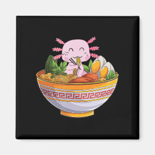 Imã Axolotl Comendo Ramen Noodles Kawaii Anime Gift Gi