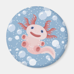 Imã Axolotl e o Design de vetor de bolhas