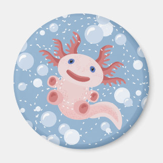 Imã Axolotl e o Design de vetor de bolhas