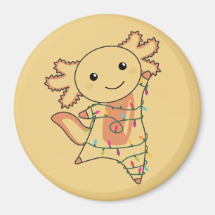 Imã Axolotl Felry Natal Animais de inverno Axolotls Mã