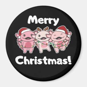 Imã Axolotl Fogueira Axolotls Feliz Mães de Natal