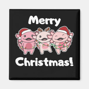 Imã Axolotl Fogueira Axolotls Feliz Mães de Natal