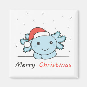 Imã Axolotl Natal Neve Animais de inverno Axolots