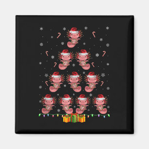 Imã Axolotl Santa Hat Xmas Luzes Homens Natal Mulheres