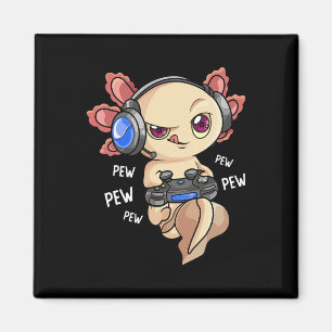 Imã Axolotl Shirt Kids Boys Gamers - Jogo Kawaii