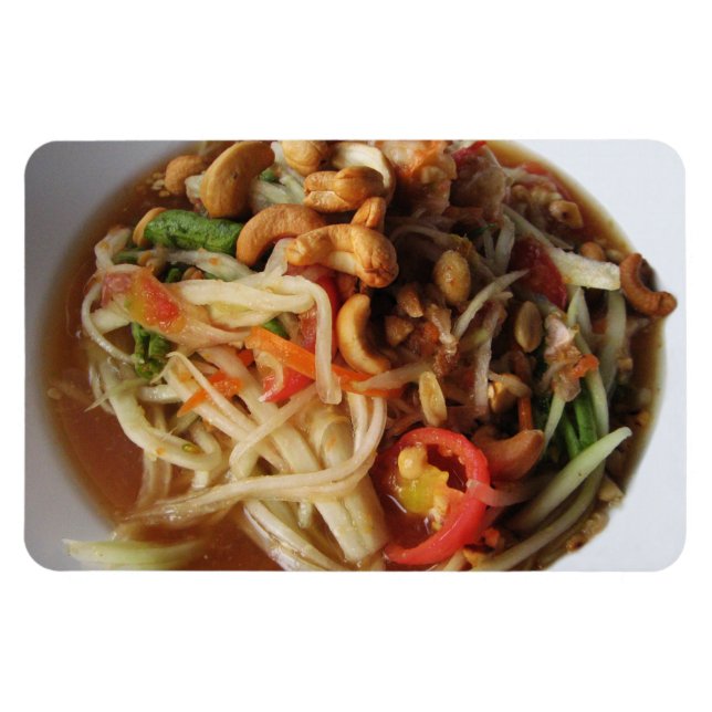 Ímã Ayutthaya Spicy Papaya Salad [Som Tam] com Cashew (Horizontal)