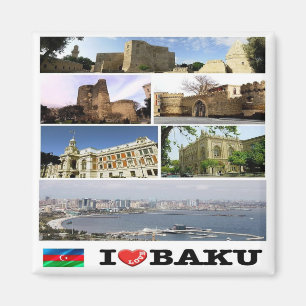 Imã AZ - Azerbaijão - Baku - I Love - Colagem