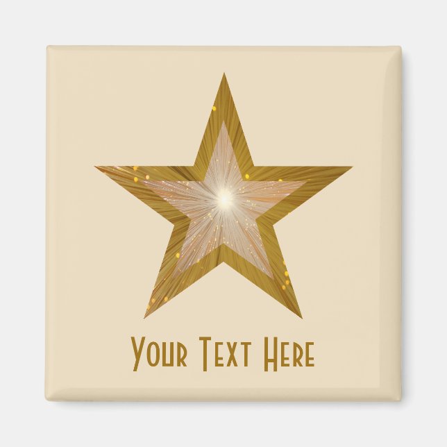 Imã Azar Dourado 'Seu texto' magneta creme (Frente)