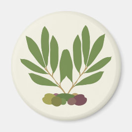 Imã Azeitonas e ramos minimalistas.