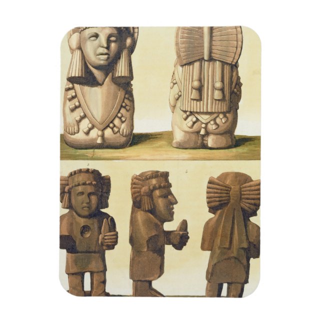 Ímã Aztec Idols, México (litógrafo colorido) (Vertical)