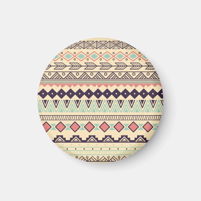 Imã Aztec Tribal Stripes: Ilustração Vintage (Frente)