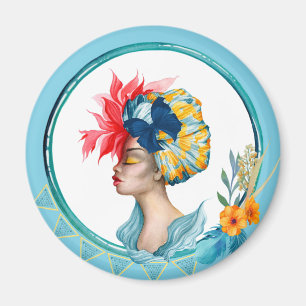 Imã Azul africano do ímã da mulher