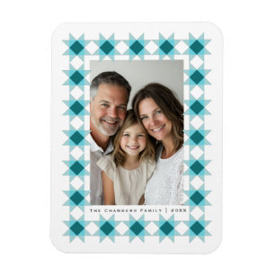 Ímã Azul Aqua Azul-Quadro de Estrela Nórdica