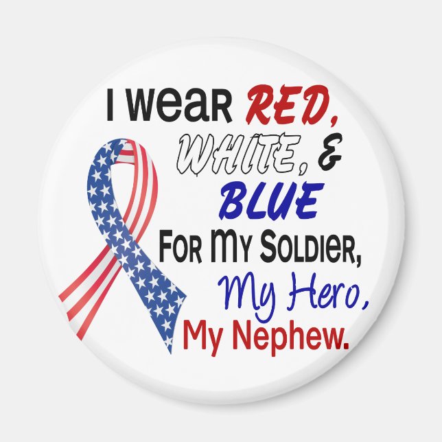 Imã Azul Branco Vermelho Para Meu Sobrinho (Frente)