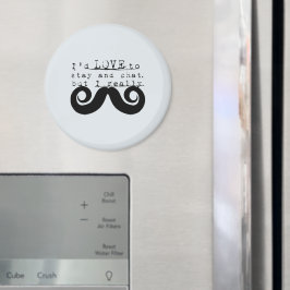 Imã Azul Cinza Preto Engraçado Humor Eu Bigode