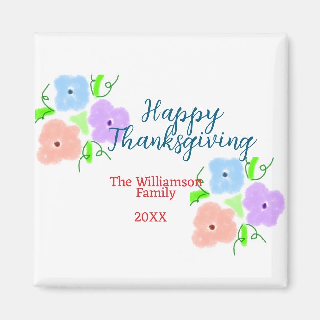 Imã Azul, cor-de-rosa feliz Ação de Graças adiciona fa (Frente)