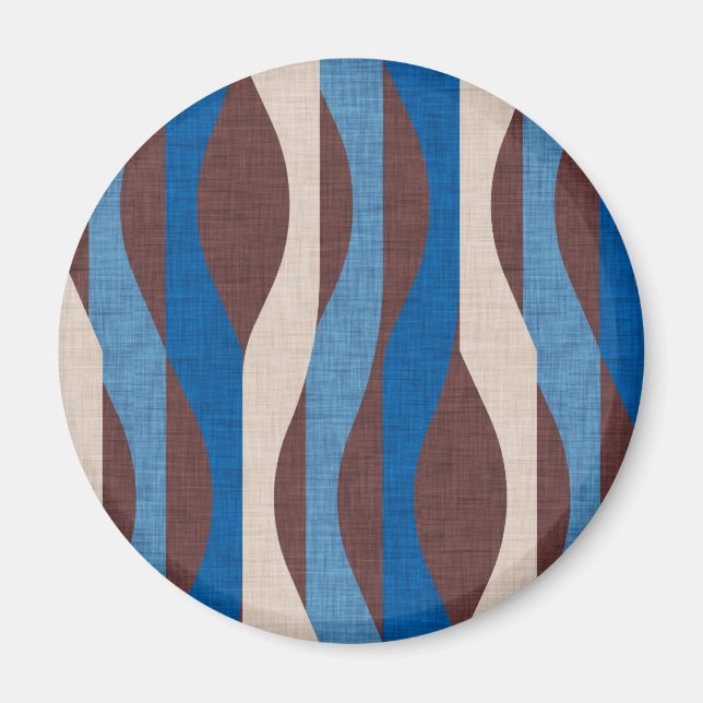 Imã Azul de Stripe de Mod (Frente)