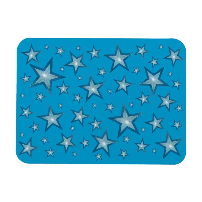 Ímã Azul Estrelas flexíveis azul-íman (Horizontal)