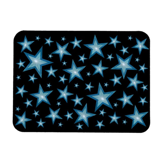 Ímã Azul Estrelas, preto-ímã flexível (Horizontal)