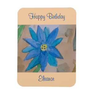 Ímã Azul Flor Aniversário