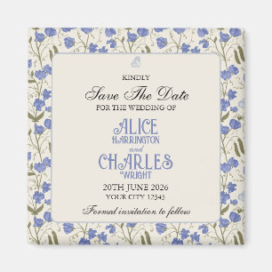 Imã Azul Floral e Creme de Ervilha doce