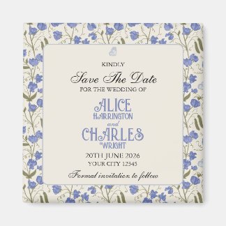 Imã Azul Floral e Creme de Ervilha doce