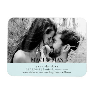 Ímã Azul Gelado Casal Foto B/W II Casamento Salve a Da