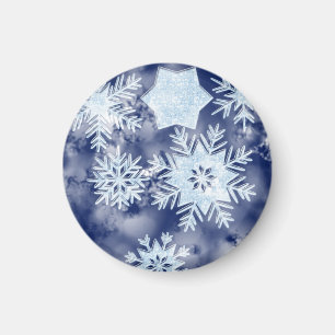 Imã Azul gelado dos flocos de neve do inverno