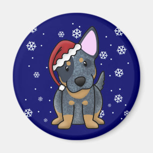 Imã Azul Heeler de Kawaii do Natal