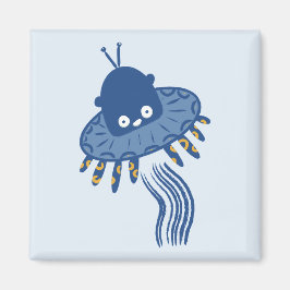 Imã Azul Kawaii Octopus UFO