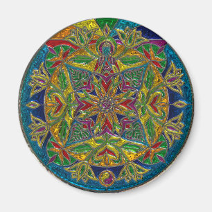 Imã Azul lindo, ímã amarelo verde da mandala