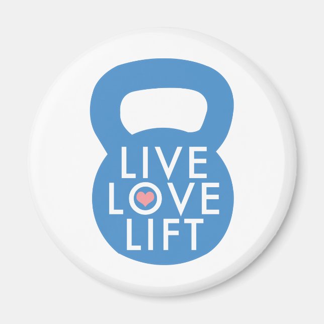 Imã Azul "Live Love Lift!" (Frente)