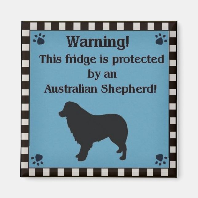 Imã Azul-Magnet Aussie ao quadrado (Frente)