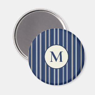 Imã Azul Marinho Bege Quente Listras Clássicas Elegant
